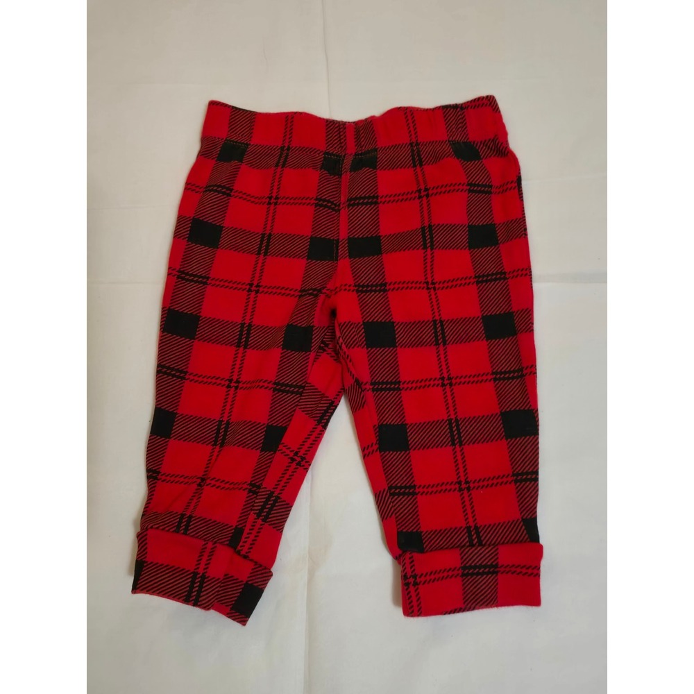 Carter's Baby Boys Girls Red Black‎ Buffalo Plaid Leggings Pants 6M Holiday